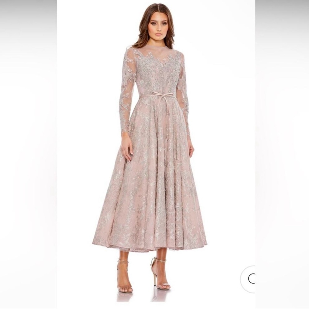 Mac Duggal 20337 Embellished Illusion Long Sleeve Gown